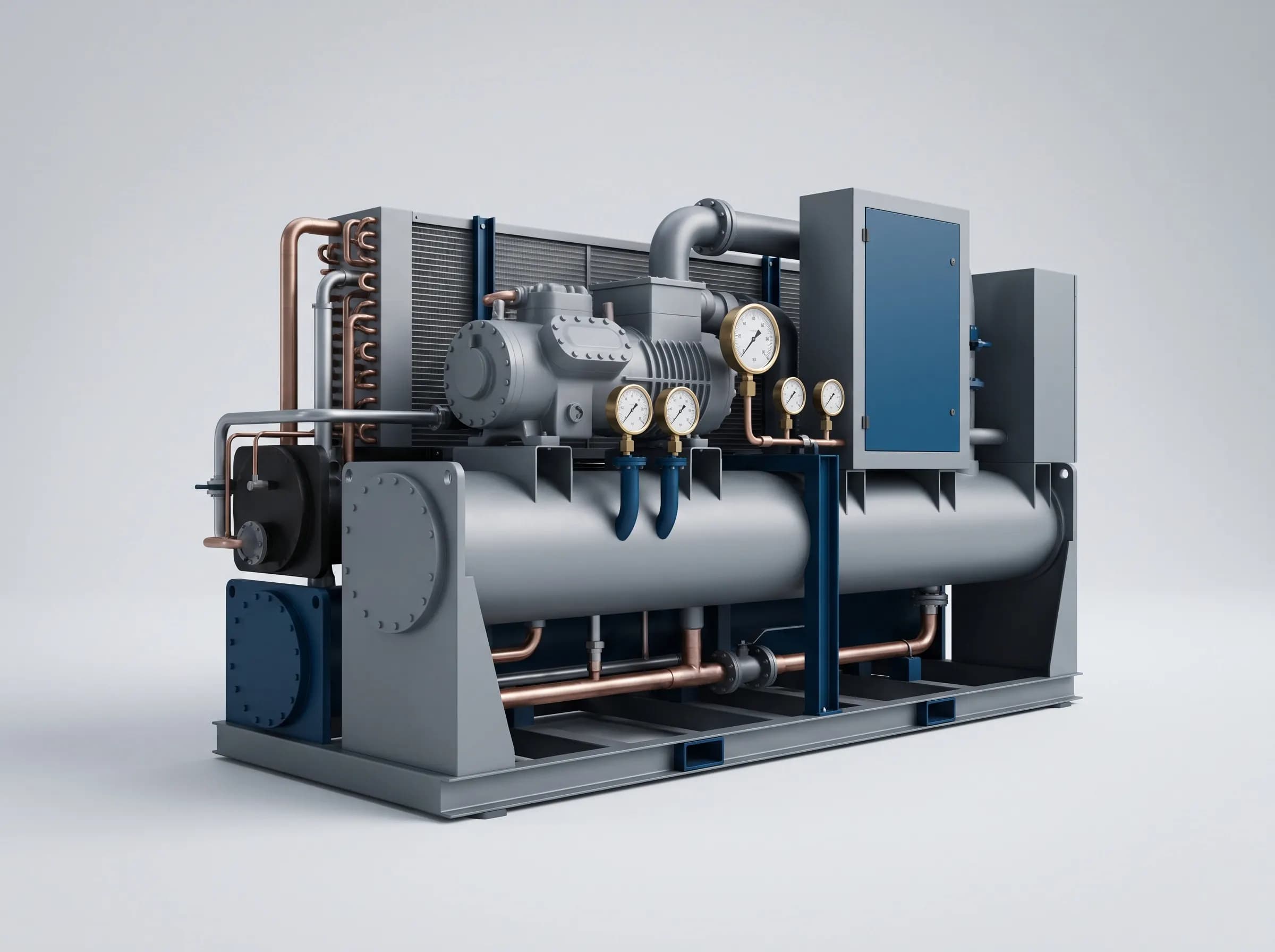 Industrial chiller plant serving a large commercial building