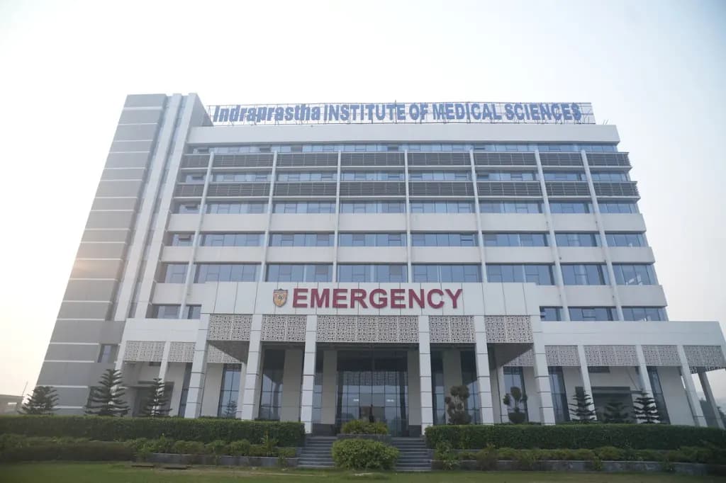 Indraprastha Institute of Medical Sciences multi-storey hospital building in Panipat